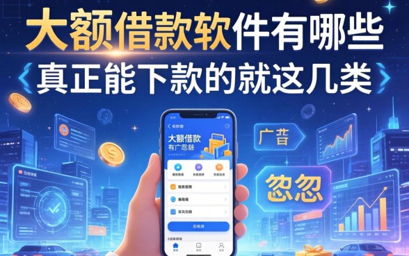 大额的借款软件有哪些？别被广告忽悠，真正能下款的就这几类