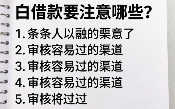 白条借款要注意哪些?整理了5个审核容易过的渠道