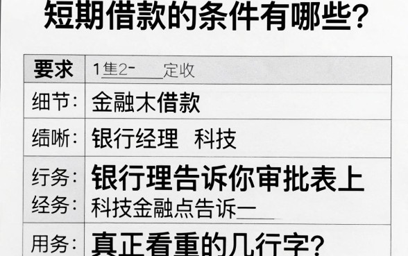 短期借款的条件有哪些？银行经理告诉你审批表上真正看重的几行字