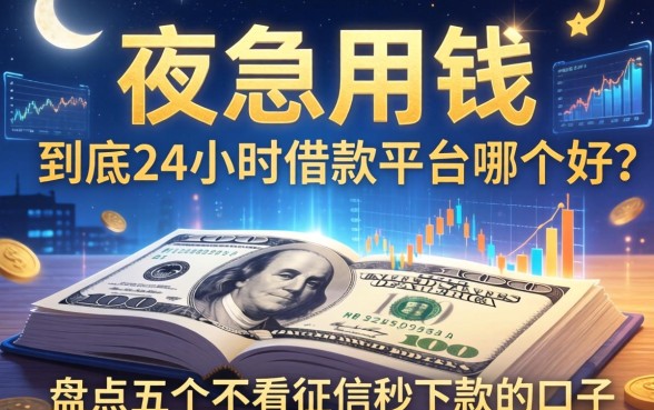 深夜急用钱,到底24小时借款平台哪个好?盘点五个不看征信秒下款的口子