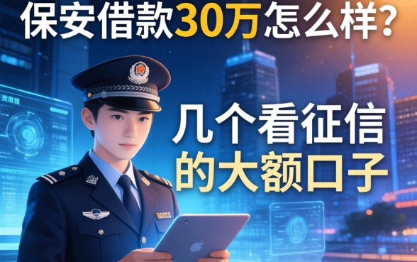 保安借款30万怎么样?分享几个不看征信的大额口子