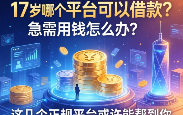 17岁哪个平台可以借款？急需用钱怎么办？这几个正规平台或许能帮到你