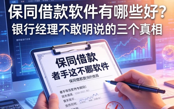 保单借款的软件有哪些好？银行经理不敢明说的三个真相