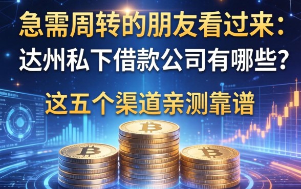 急需周转的朋友看过来：达州私下借款公司有哪些？这五个渠道亲测靠谱