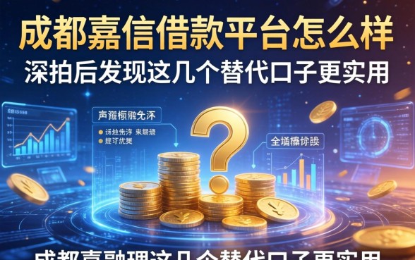 成都嘉信借款平台怎么样？深扒后发现这几个替代口子更实用