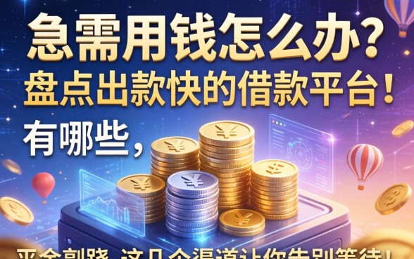 急需用钱怎么办？盘点出款快的借款平台有哪些，这几个渠道让你告别等待！