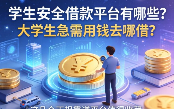 学生安全借款平台有哪些？大学生急需用钱去哪借？这几个正规靠谱平台值得收藏