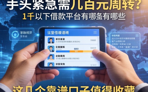 手头紧急需几百元周转？1千以下借款平台有哪些？这几个靠谱口子值得收藏