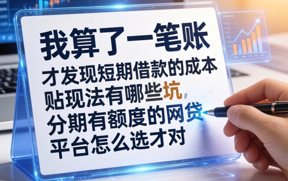 我算了一笔账才发现短期借款的成本贴现法有哪些坑，分期有额度的网贷平台怎么选才对