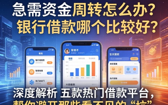急需资金周转怎么办？银行借款哪个比较好？深度解析五款热门借款平台，帮你避开那些看不见的“坑”！