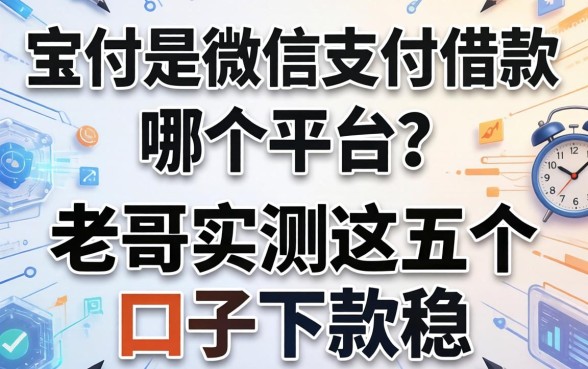 宝付是微信支付借款的哪个平台？老哥实测这五个口子下款稳