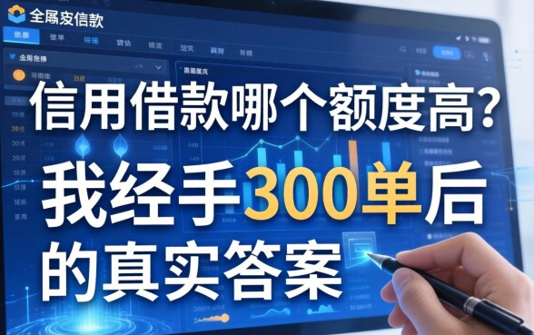 信用借款哪个额度高？我经手300单后的真实答案