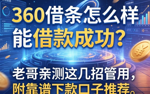360借条怎么样能借款成功？老哥亲测这几招管用，附靠谱下款口子推荐
