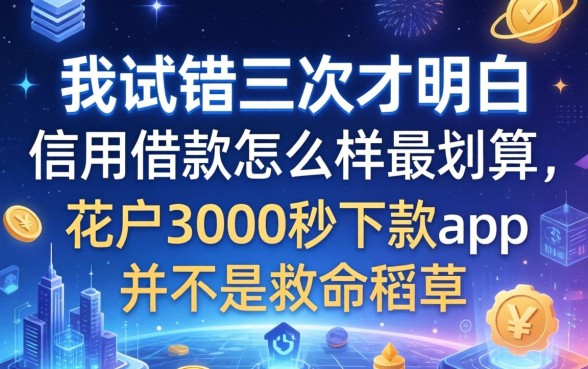 我试错三次才明白信用借款怎么样最划算,花户3000秒下款app并不是救命稻草