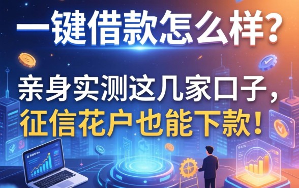 一键借款怎么样？亲身实测这几家口子，征信花户也能下款！
