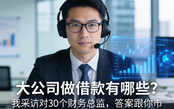 大公司做借款的有哪些？我采访了30个财务总监，答案跟你想的不一样