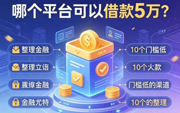 用哪个平台可以借款5万？整理了10个门槛低的渠道