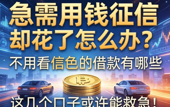 急需用钱征信却花了怎么办？不用看信色的借款有哪些？这几个口子或许能救急！