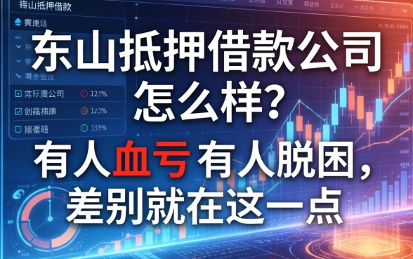 东山抵押借款公司怎么样？有人血亏有人脱困，差别就在这一点