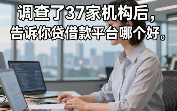 调查了37家机构后，告诉你贷借款平台哪个好