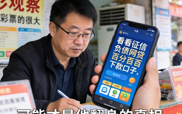 我观察了那个彩票店主很久,他手机里那些不看征信负债的网贷百分百下款口子,可能才是他翻身的真相