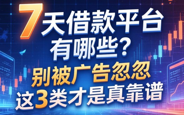 7天借款的平台有哪些？别被广告忽悠，这3类才是真靠谱