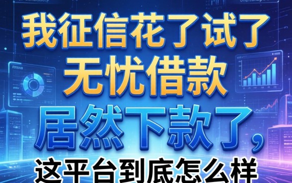 我征信花了试了无忧借款居然下款了,这平台到底怎么样