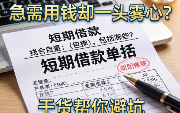 急需用钱却一头雾水？短期借款的单据包括哪些？这篇干货帮你避坑