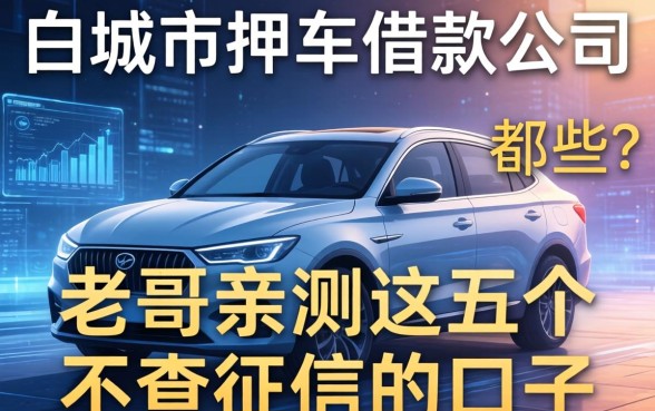白城市押车借款公司有哪些？老哥亲测这五个不查征信的口子