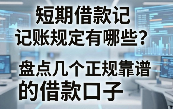 短期借款记账规定有哪些？盘点几个正规靠谱的借款口子