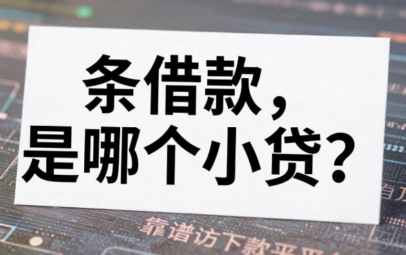 白条借款是哪个小贷？揭秘背后资方与靠谱下款平台推荐