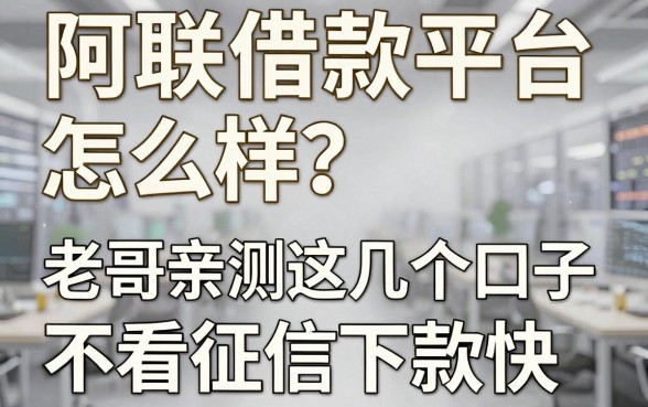阿联金借款平台怎么样？老哥亲测这几个口子不看征信下款快