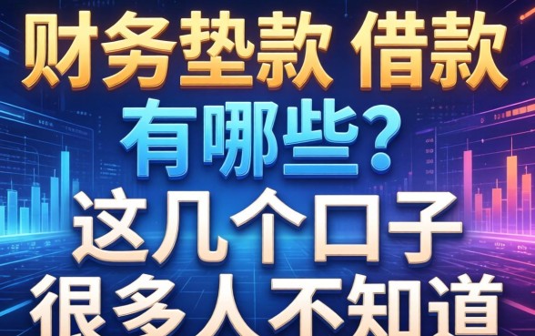 财务垫款中借款有哪些?这几个口子很多人不知道