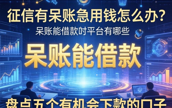 征信有呆账急用钱怎么办？呆账能借款的平台有哪些？盘点五个有机会下款的口子