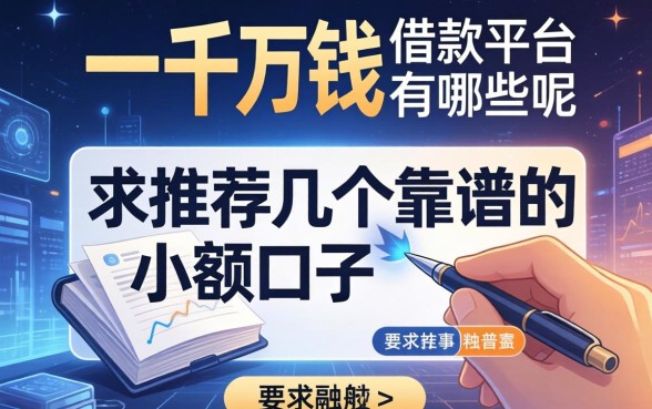 一千块钱的借款平台有哪些呢？求推荐几个靠谱的小额口子