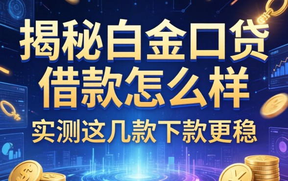 揭秘白金口贷借款怎么样,实测这几款下款更稳