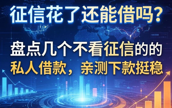 征信花了还能借吗？盘点几个不看征信的私人借款，亲测下款挺稳
