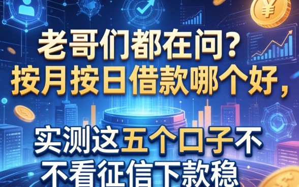老哥们都在问按月按日借款哪个好，实测这五个口子不看征信下款稳