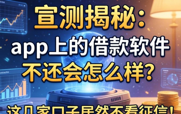 实测揭秘：app上的借款软件不还会怎么样？这几家口子居然不看征信！