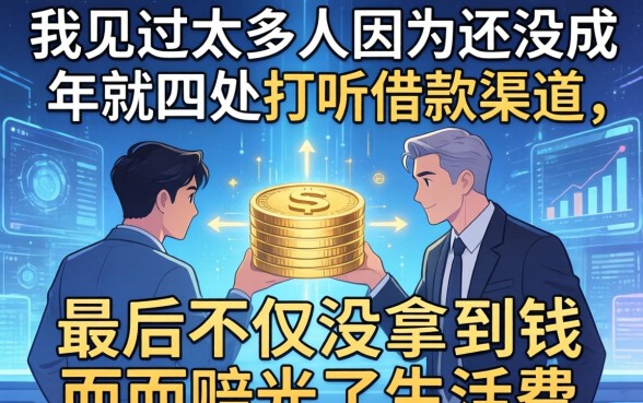 我见过太多人因为还没成年就四处打听借款渠道，最后不仅没拿到钱反而赔光了生活费