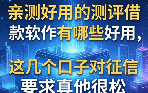 亲测好用的测评借款软件有哪些好用，这几个口子对征信要求真的很松