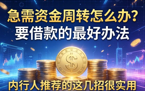 急需资金周转怎么办？要借款的最好办法有哪些？内行人推荐的这几招很实用