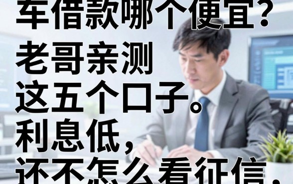 车借款哪个便宜?老哥亲测这五个口子,利息低还不怎么看征信!