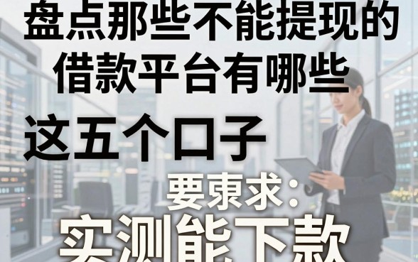 盘点那些不能提现的借款平台有哪些，这五个口子实测能下款