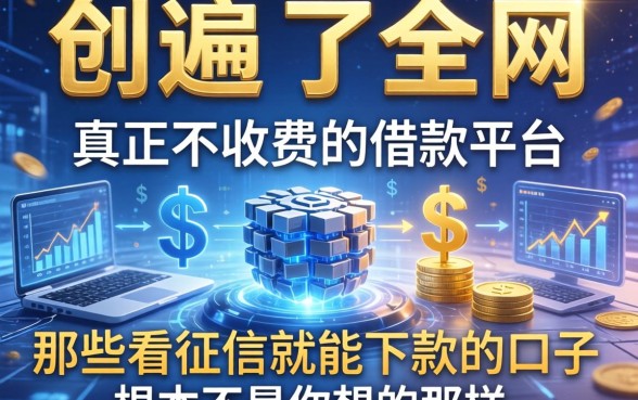 我翻遍了全网，发现真正不收费的借款平台和那些不看征信就能下款的口子根本不是你想的那样