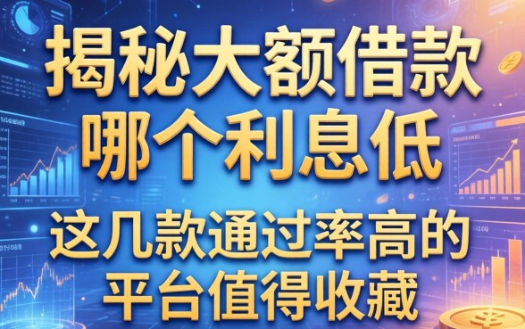 揭秘大额借款哪个利息低，这几款通过率高的平台值得收藏