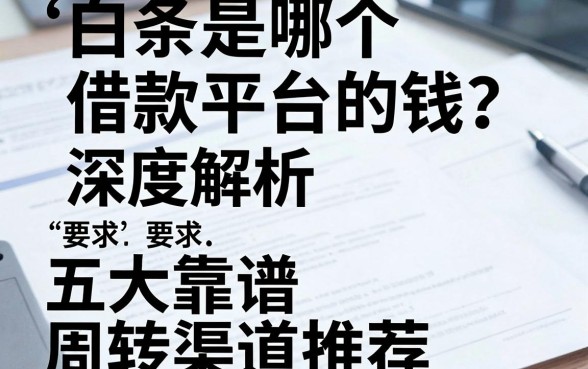 白条是哪个借款平台的钱?深度解析及五大靠谱周转渠道推荐