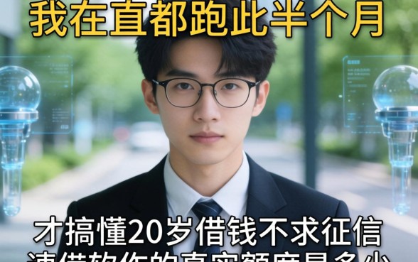 我在宜都跑了半个月，才搞懂20岁借钱不求征信速借软件的真实额度是多少