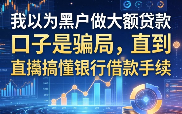 我以为黑户做大额贷款口子是骗局，直到搞懂银行借款手续