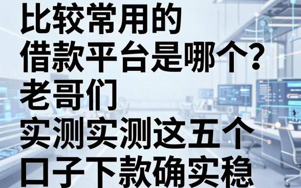 比较常用的借款平台是哪个？老哥们实测这五个口子下款确实稳